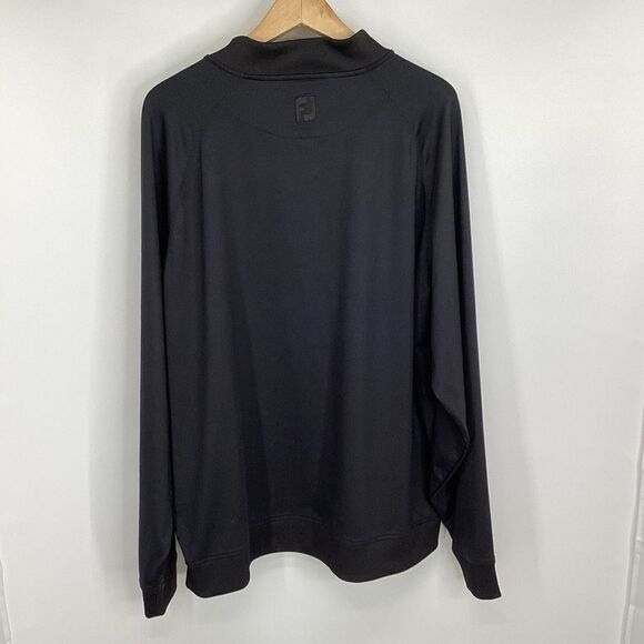 Men's Footjoy Long Sleeved Performance 1/4 ZIP Pullover XL Black - Picture 2 of 9